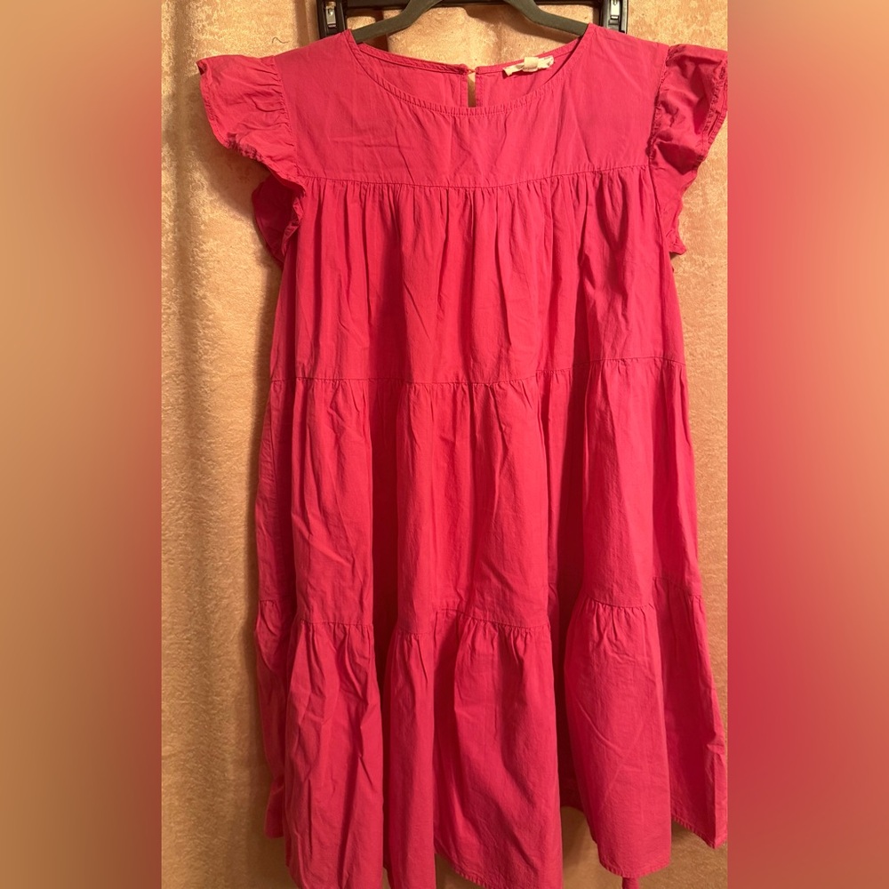 Bright pink Easel Tiered Dress - Picture 4 of 8